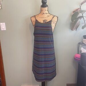 NWT White Birch Striped Summer Boho Beach Cami Slip Tank‎ Dress Black Medium USA